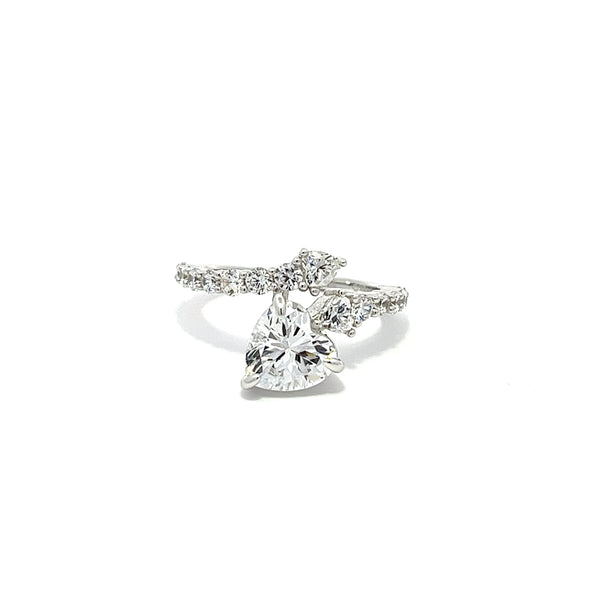 Serptentine Heart Silver Ring