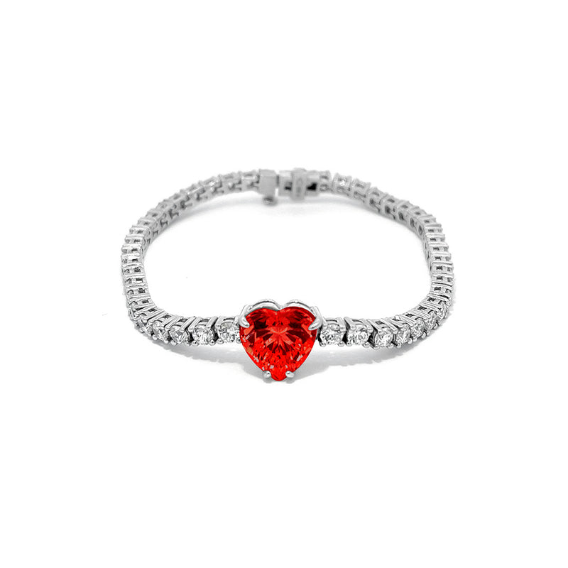 Heart Tennis Silver bracelet