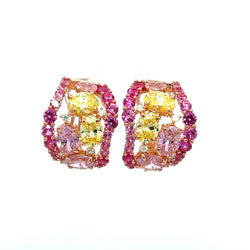 Stunning Multicolored CZ Silver Earrings
