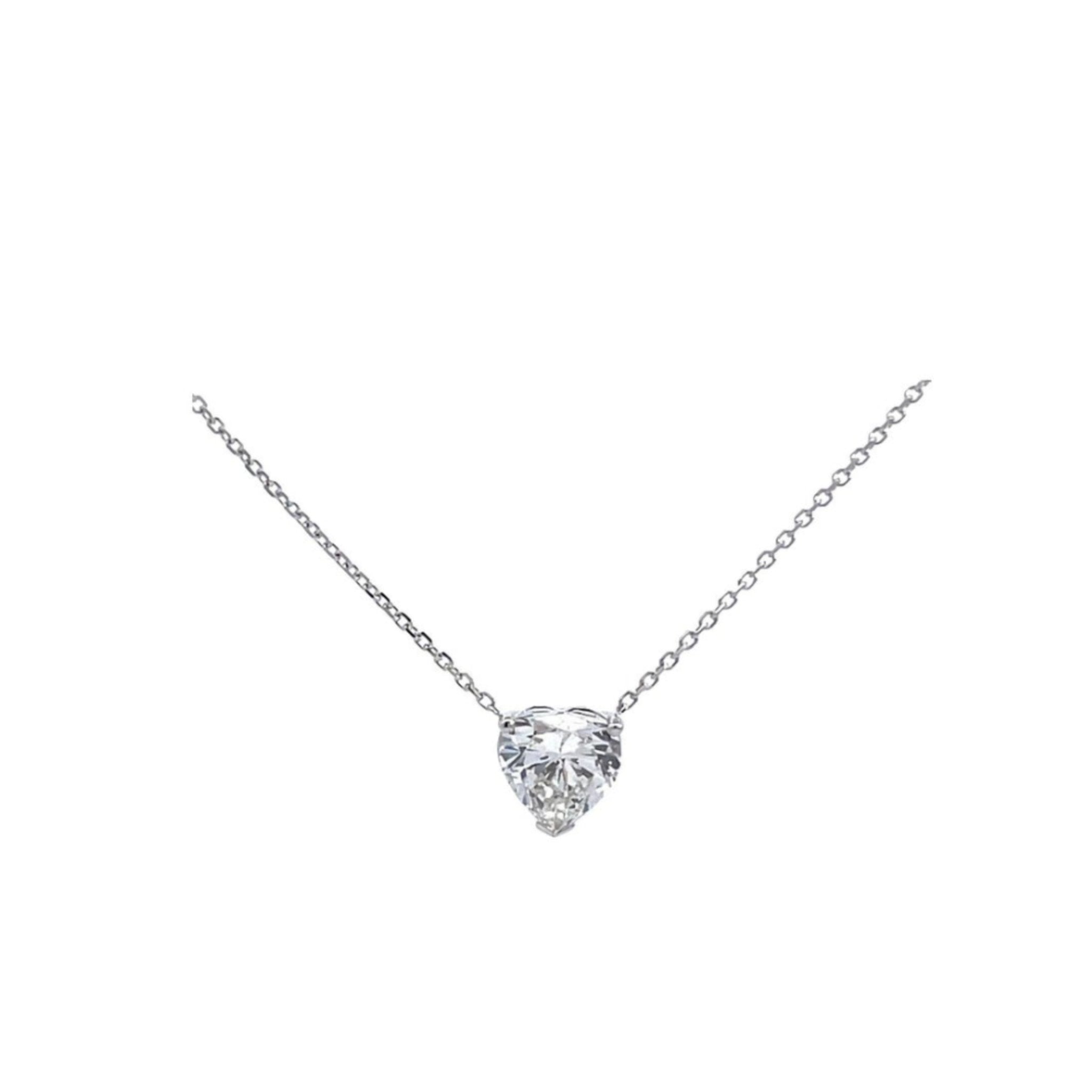 Lab Grown Diamond 1.66 Carat Heart Shaped Necklace by Natkina