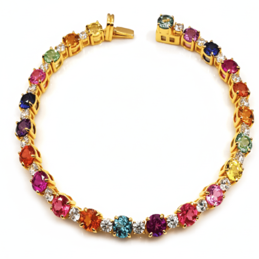 Lollipop Rainbow Tennis Bracelet by Natkina