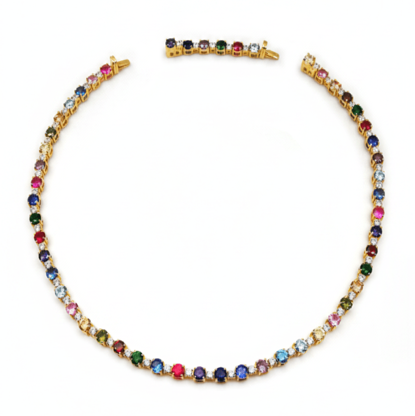 Lollipop Rainbow Tennis Necklace by Natkina