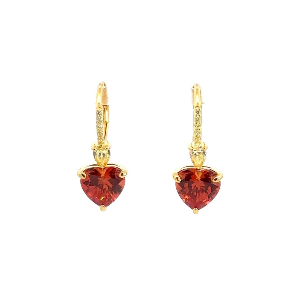 Heart Leverback Fuzz Earrings