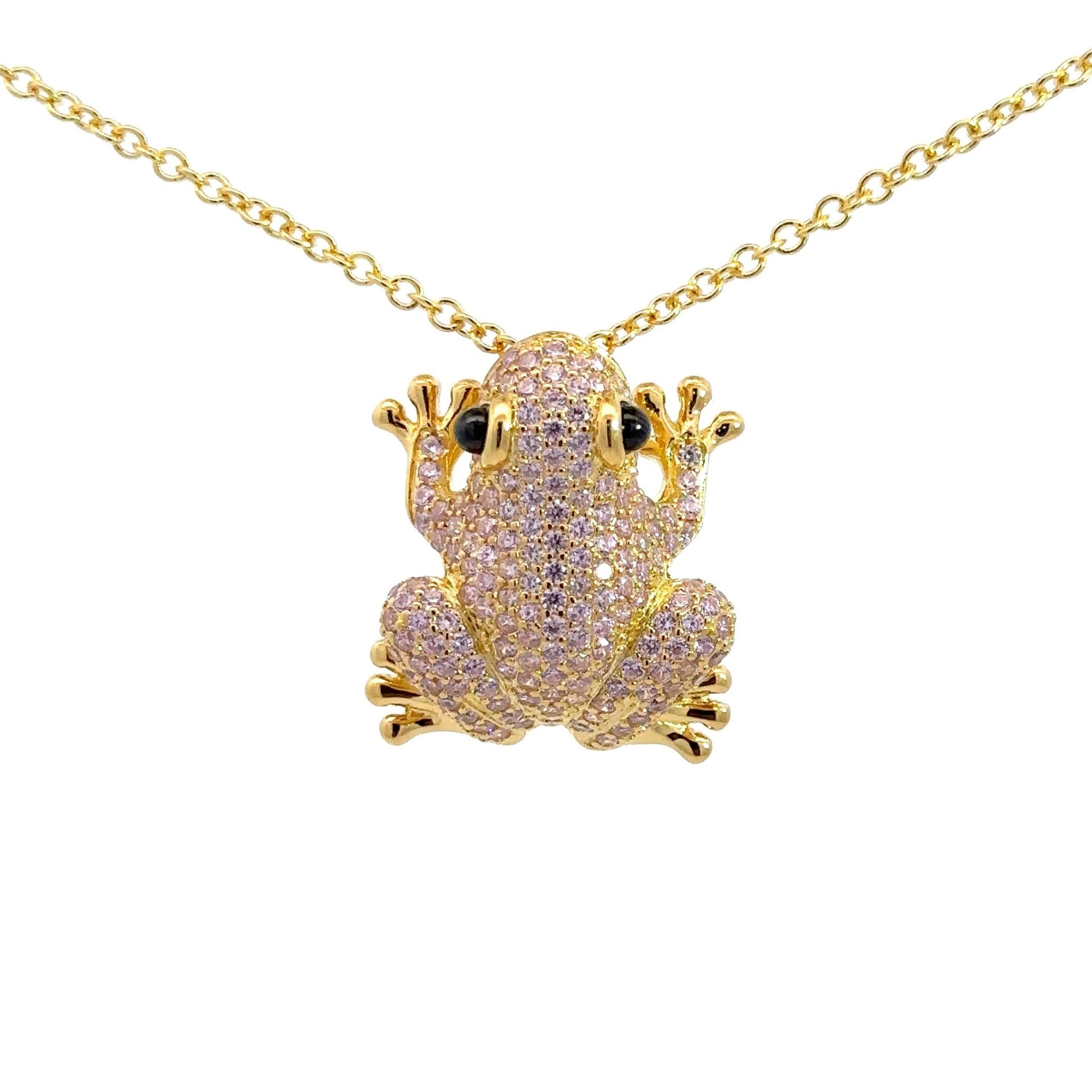 Lucky Yellow Frog Silver Pendant by Natkina