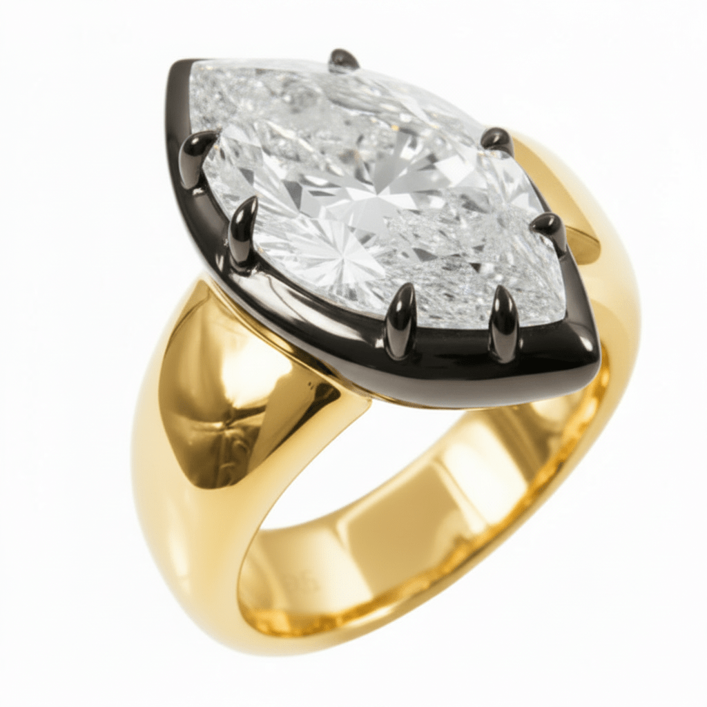 Marquise Brass Ring by Natkina
