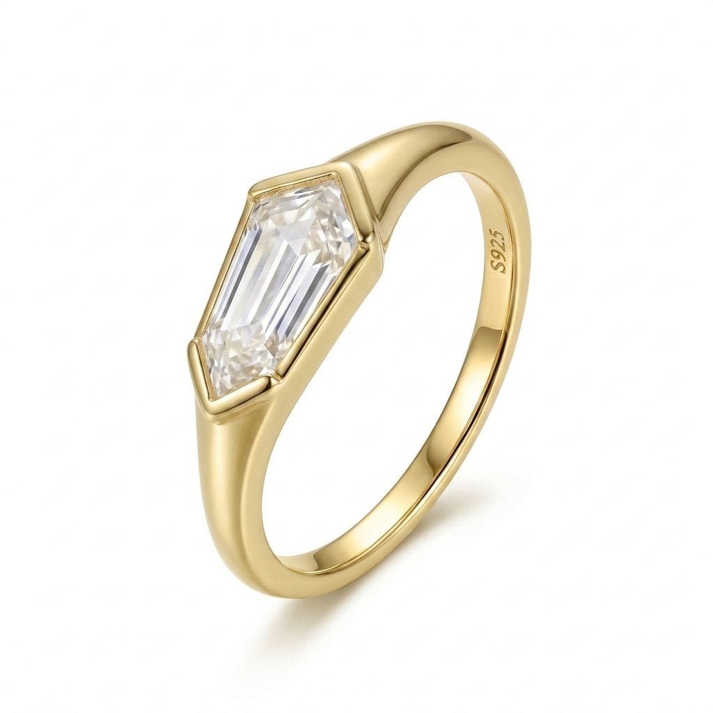 Minimalist Gold Trapezoid Ring by Natkina