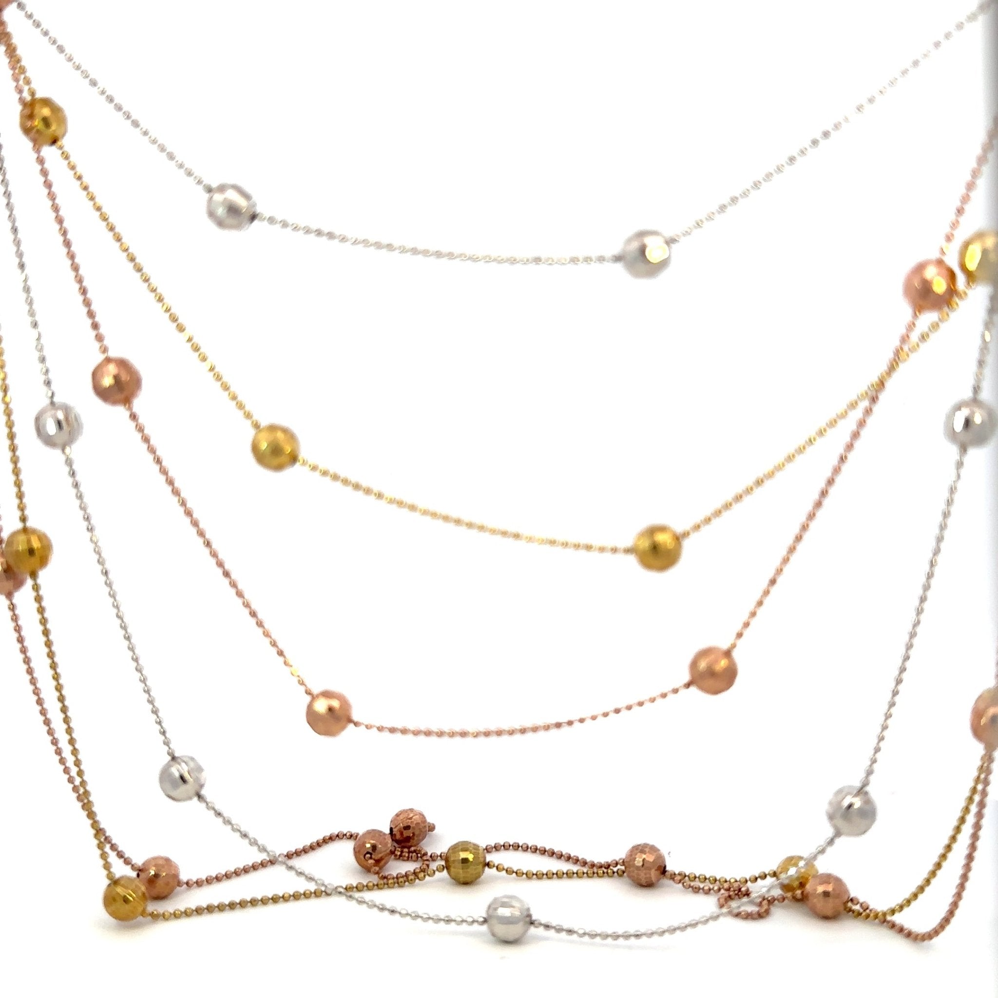 Multi Balls Tie Style Silver Necklace by Natkina