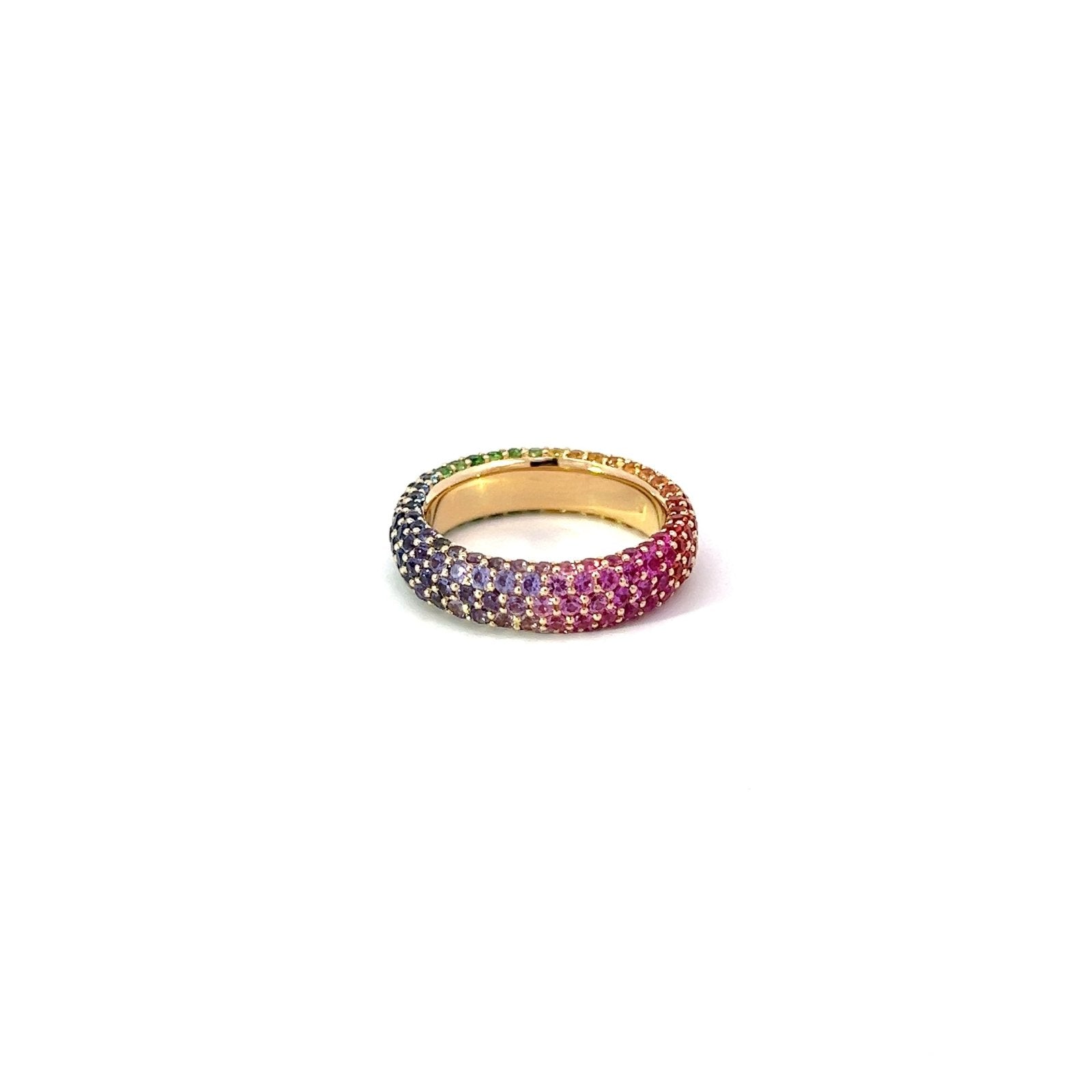 Multi Sapphires Band Diamond 18K White Gold Exclusive Ring by Natkina