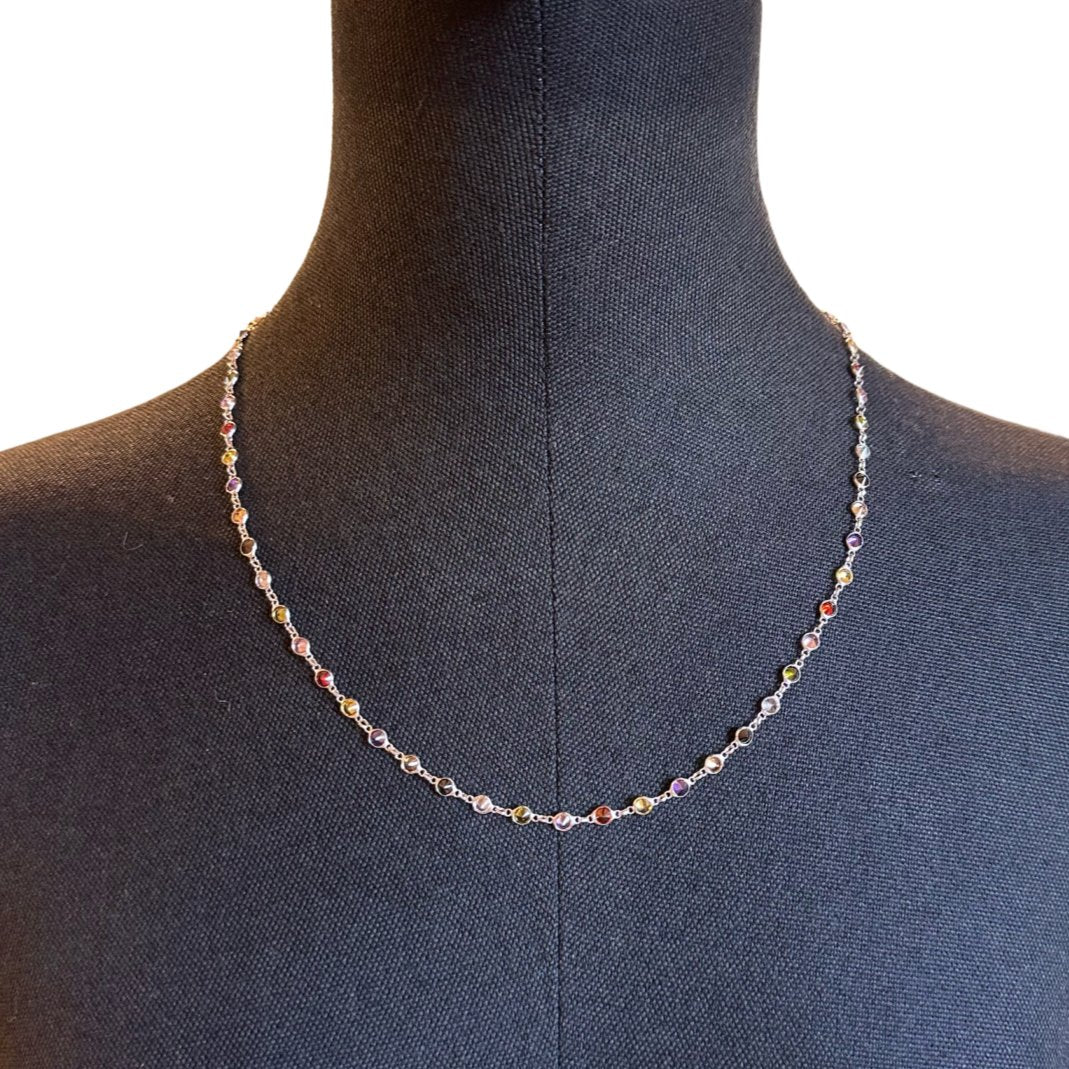 Multicolor Italian Starburst Diamond Imitation Necklace by Natkina