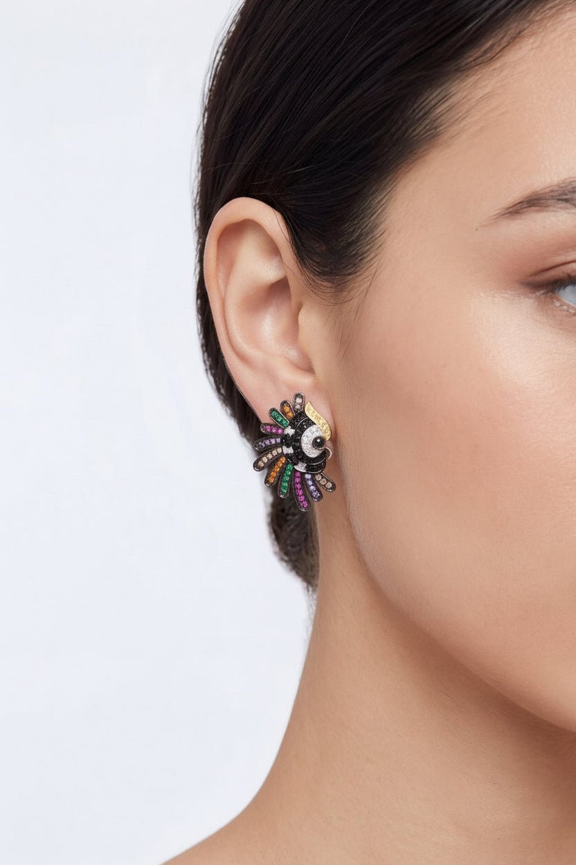 Multicolor Owl Earrings by Natkina