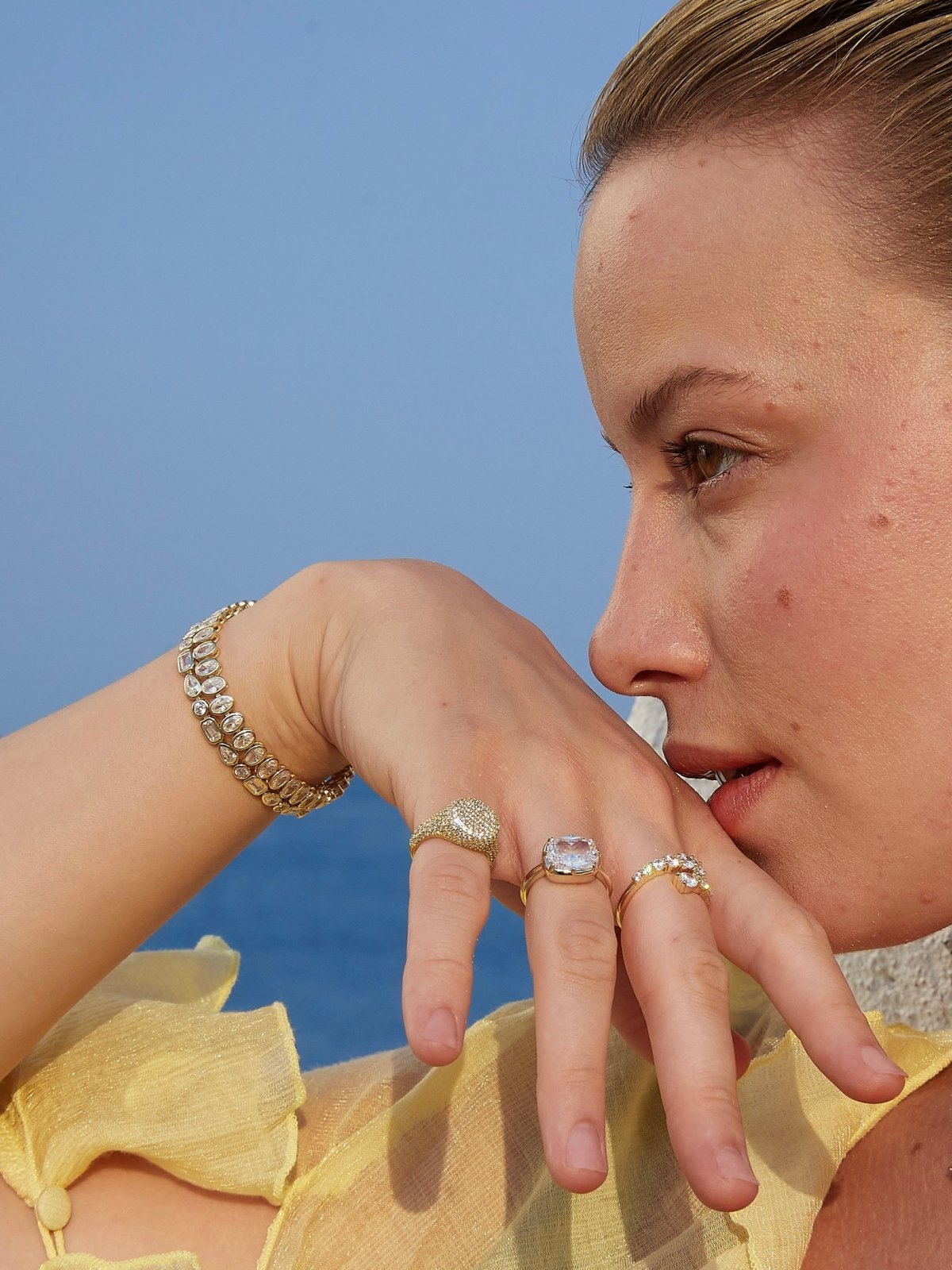Oval Bezel Bracelet by Natkina