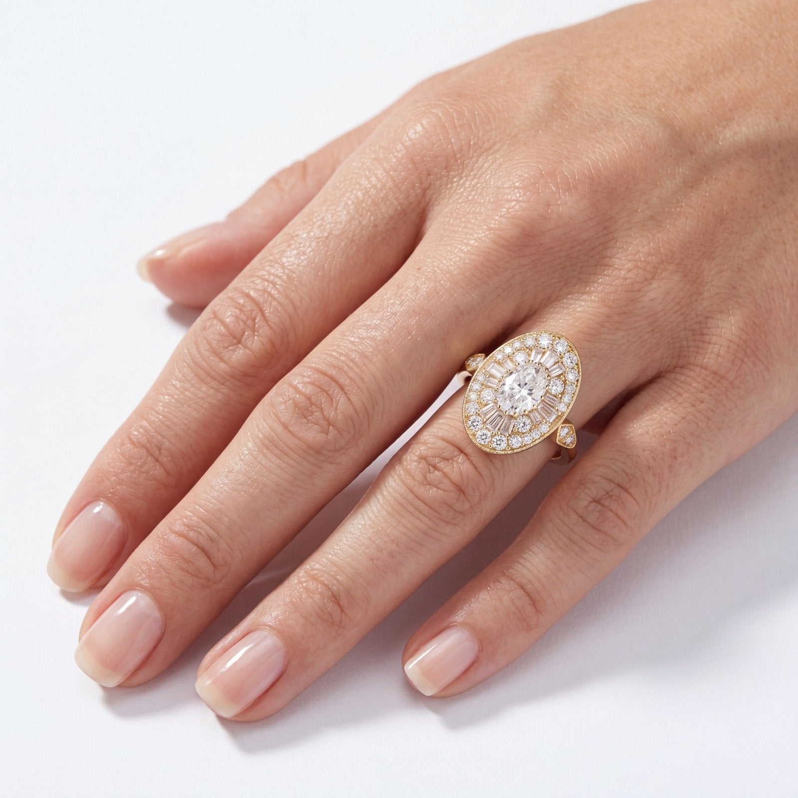 Oval Cluster Medallion Ring by Natkina
