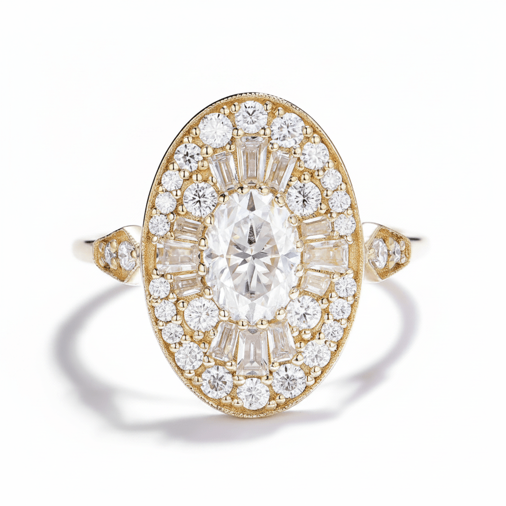 Oval Cluster Medallion Ring by Natkina