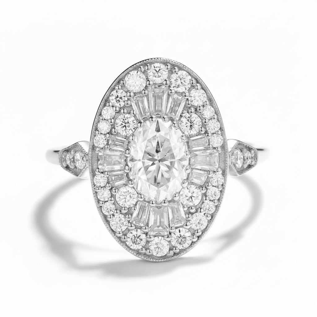 Oval Cluster Medallion Ring by Natkina