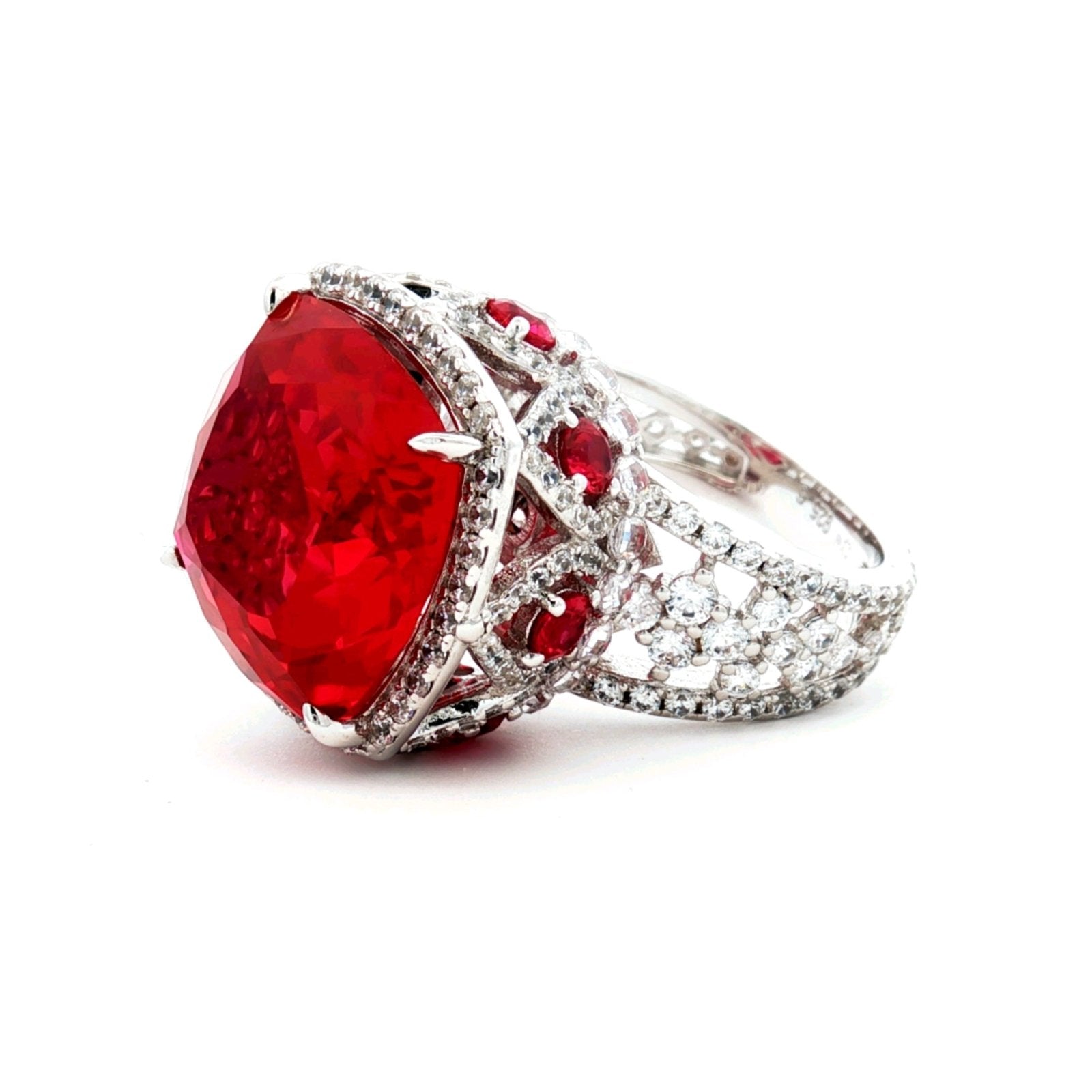 Pashion's Flame Ruby Silver Ring by Natkina
