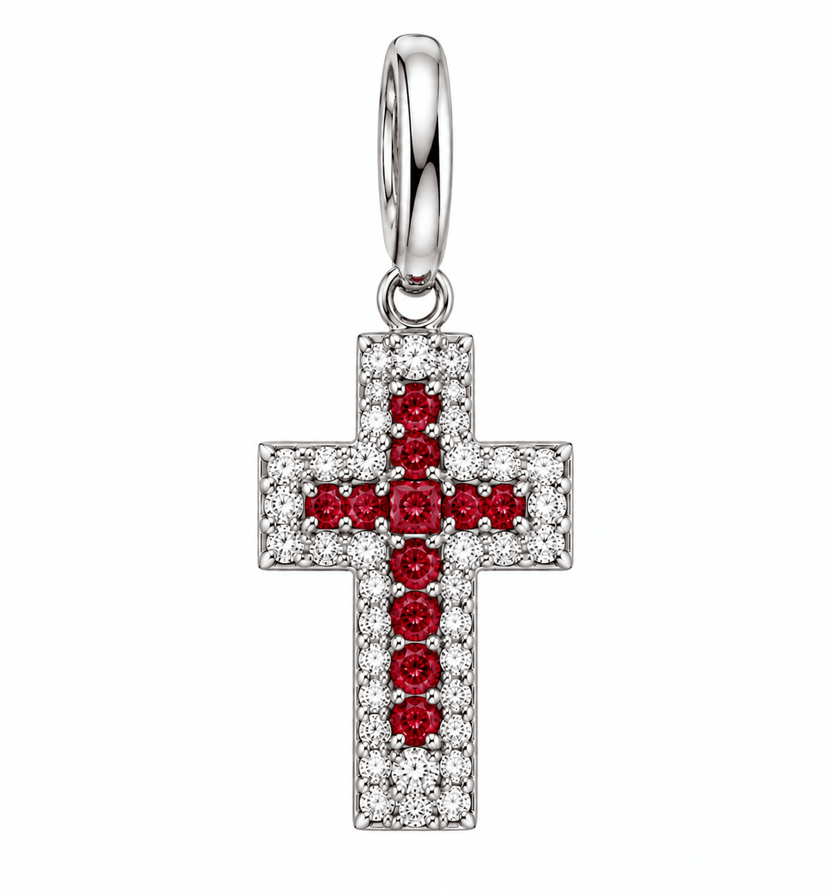 Pavé Cross Pendant SIlver Necklace by Natkina