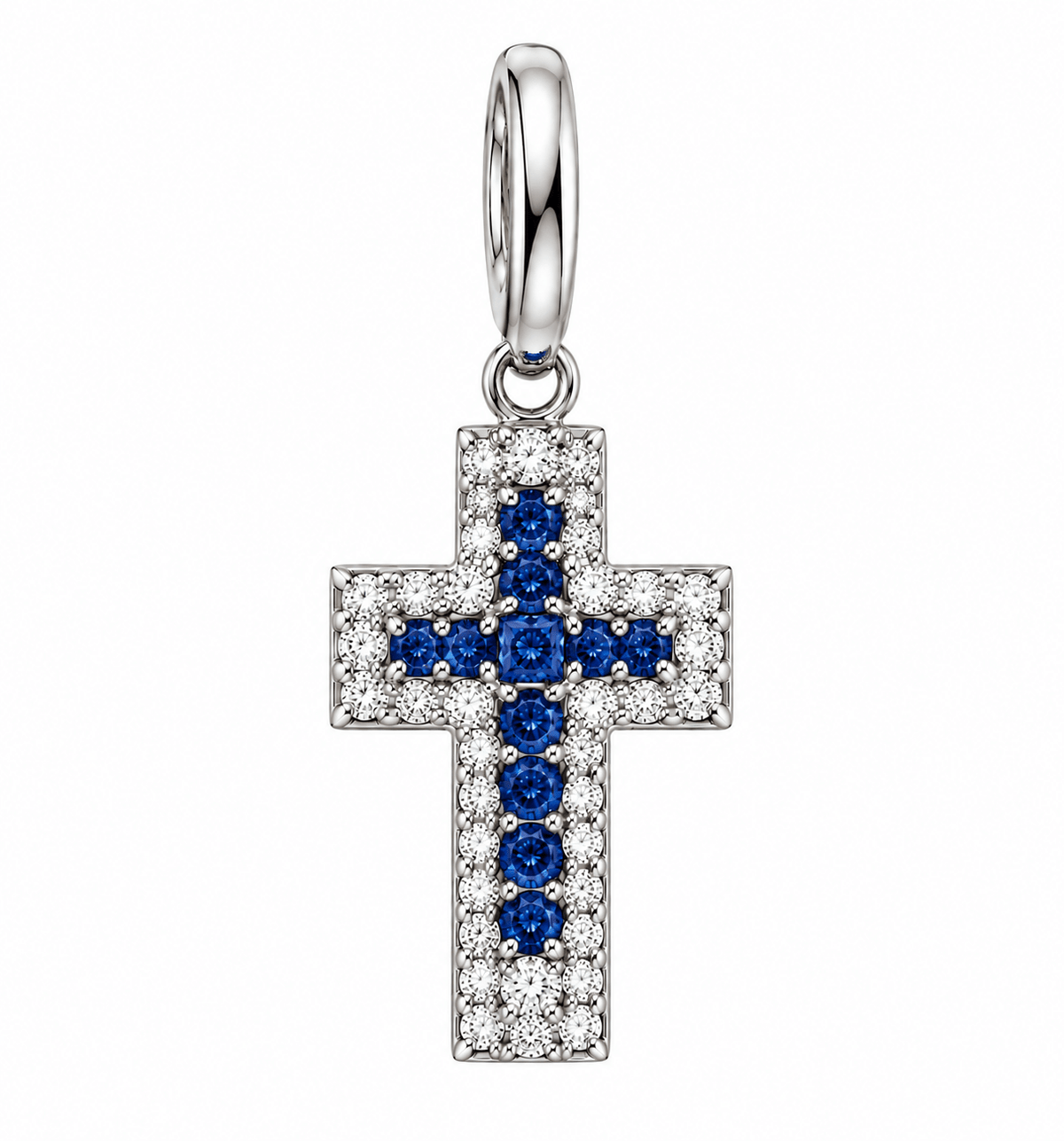 Pavé Cross Pendant SIlver Necklace by Natkina