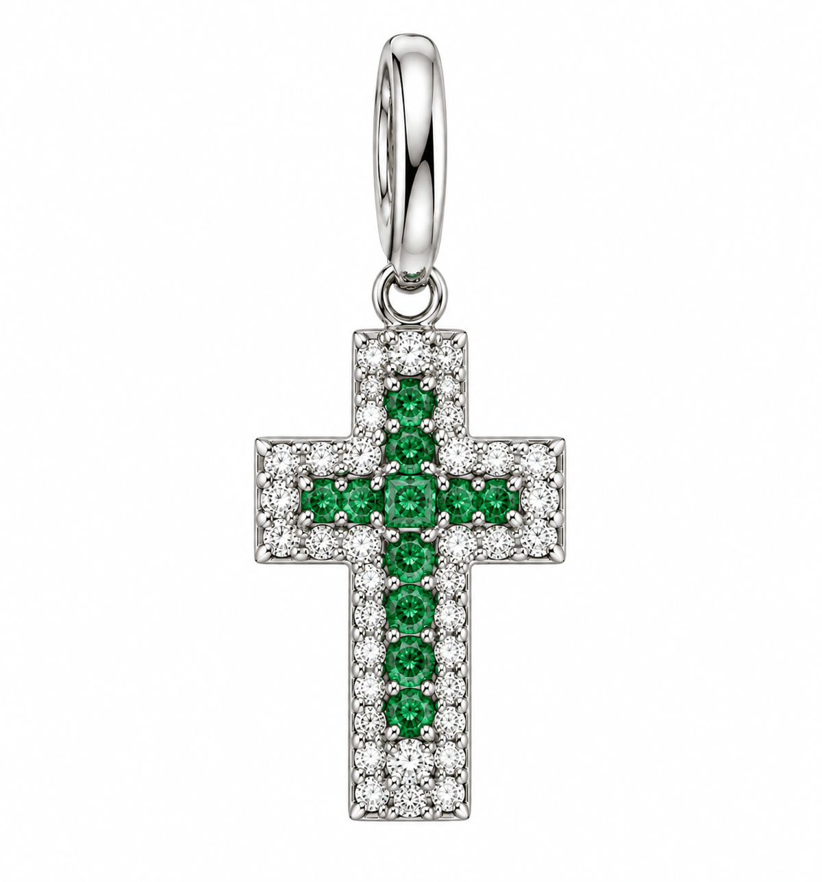 Pavé Cross Pendant SIlver Necklace by Natkina