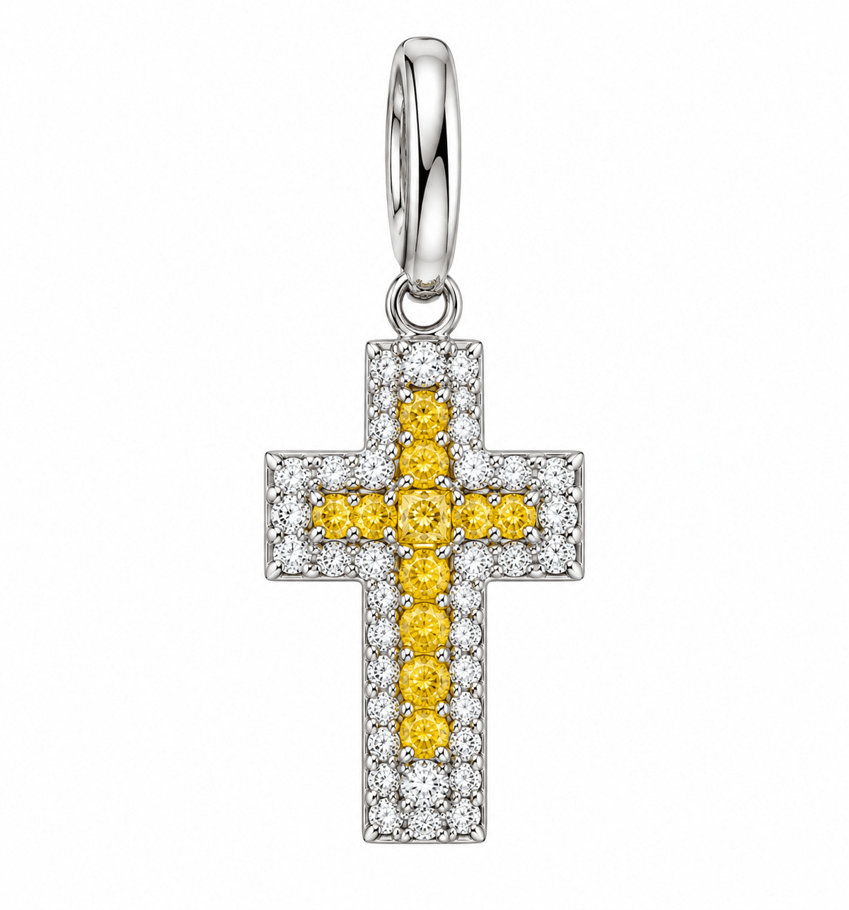Pavé Cross Pendant SIlver Necklace by Natkina