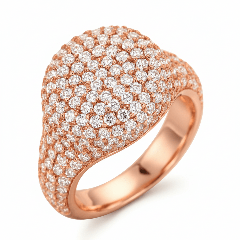Pave Round Pinky Ring by Natkina