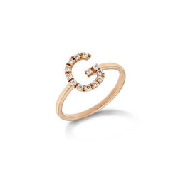 Personalized Diamond Ring 1 Big Letter 10mm 18K Gold