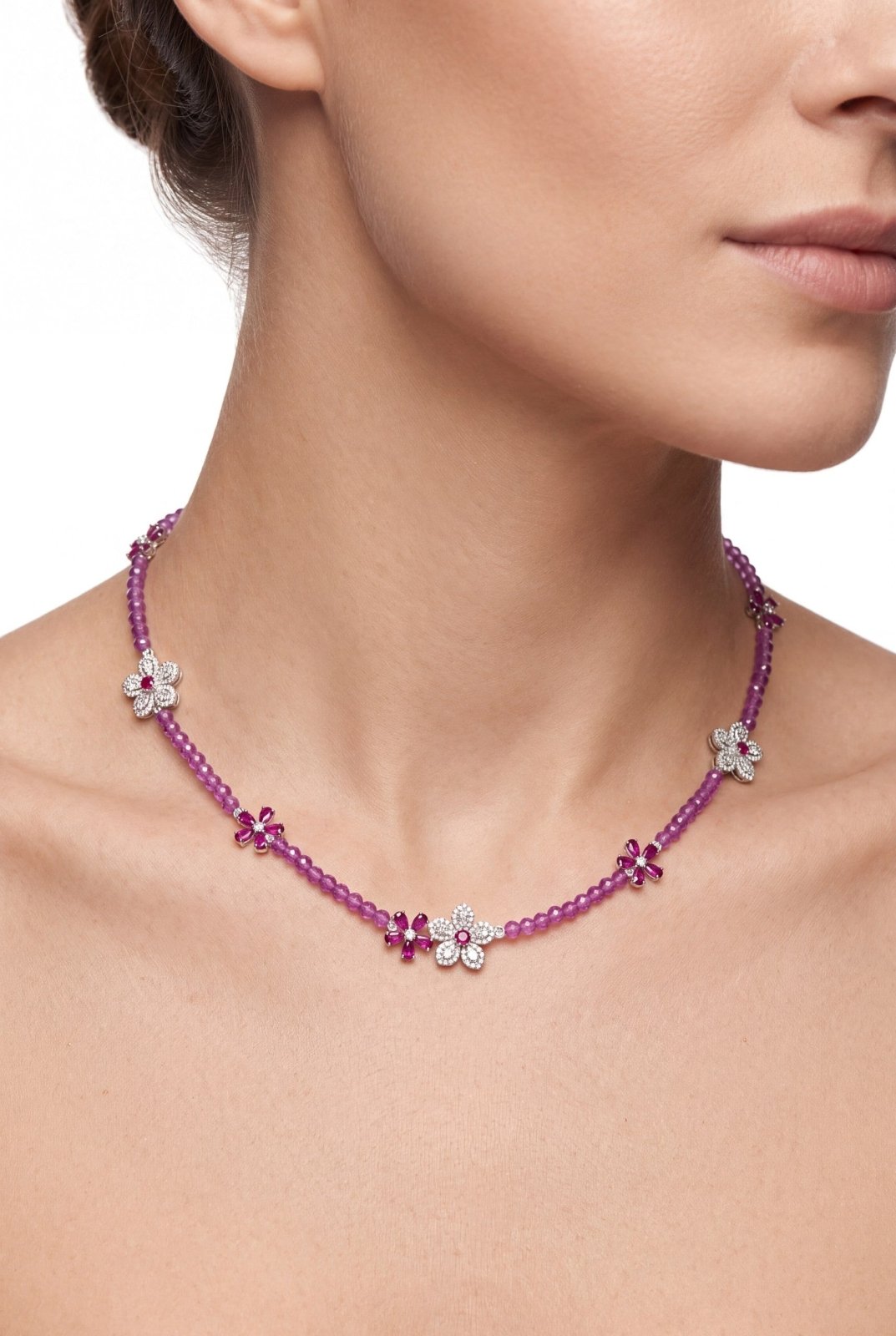 Pink Blossom Necklace by Natkina