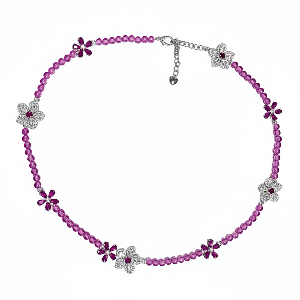 Pink Blossom Necklace by Natkina