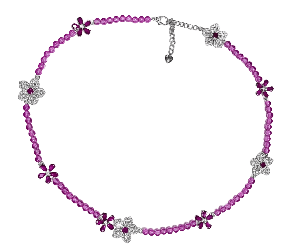 Pink Blossom Necklace by Natkina