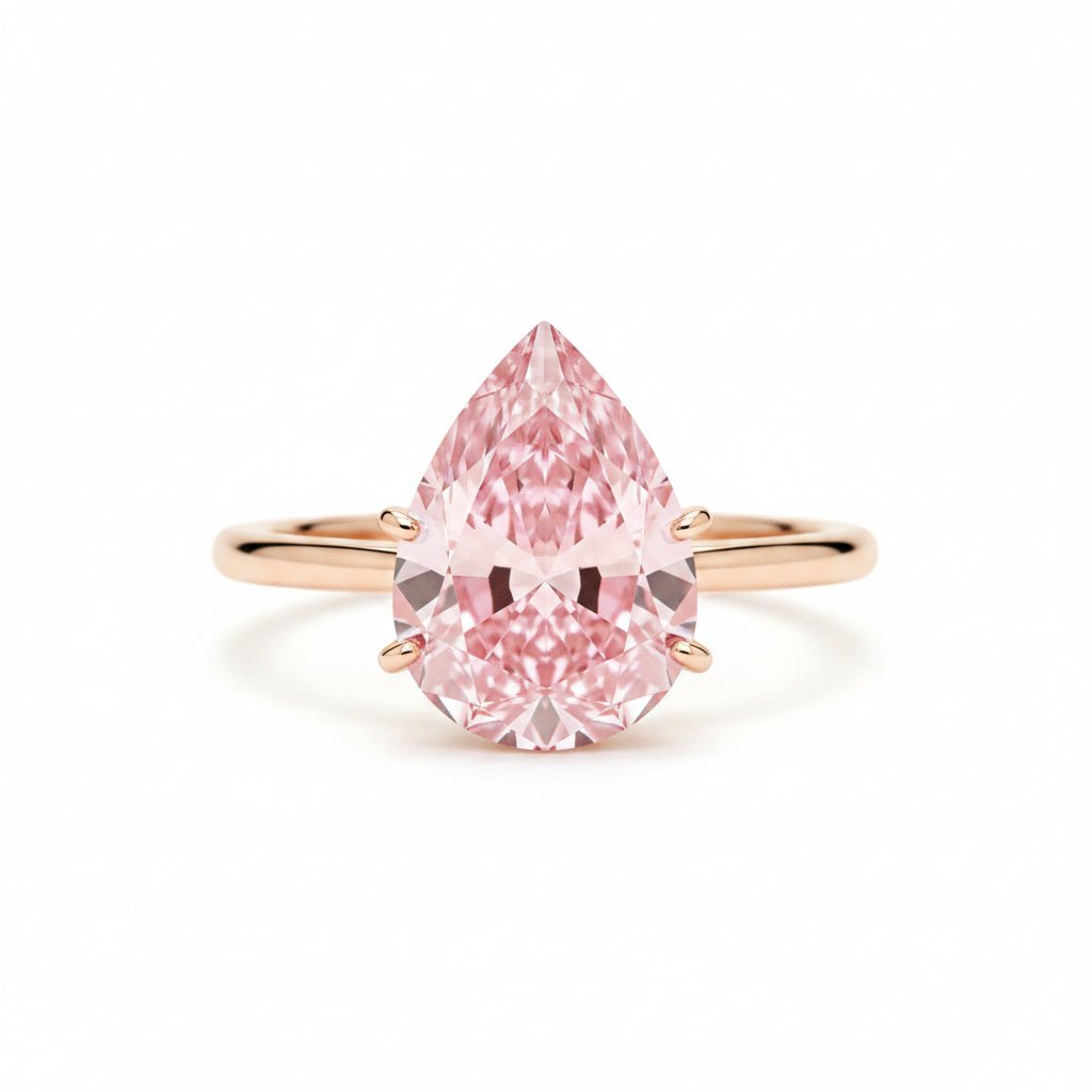 Pink Large Heart Silver Ring by Natkina