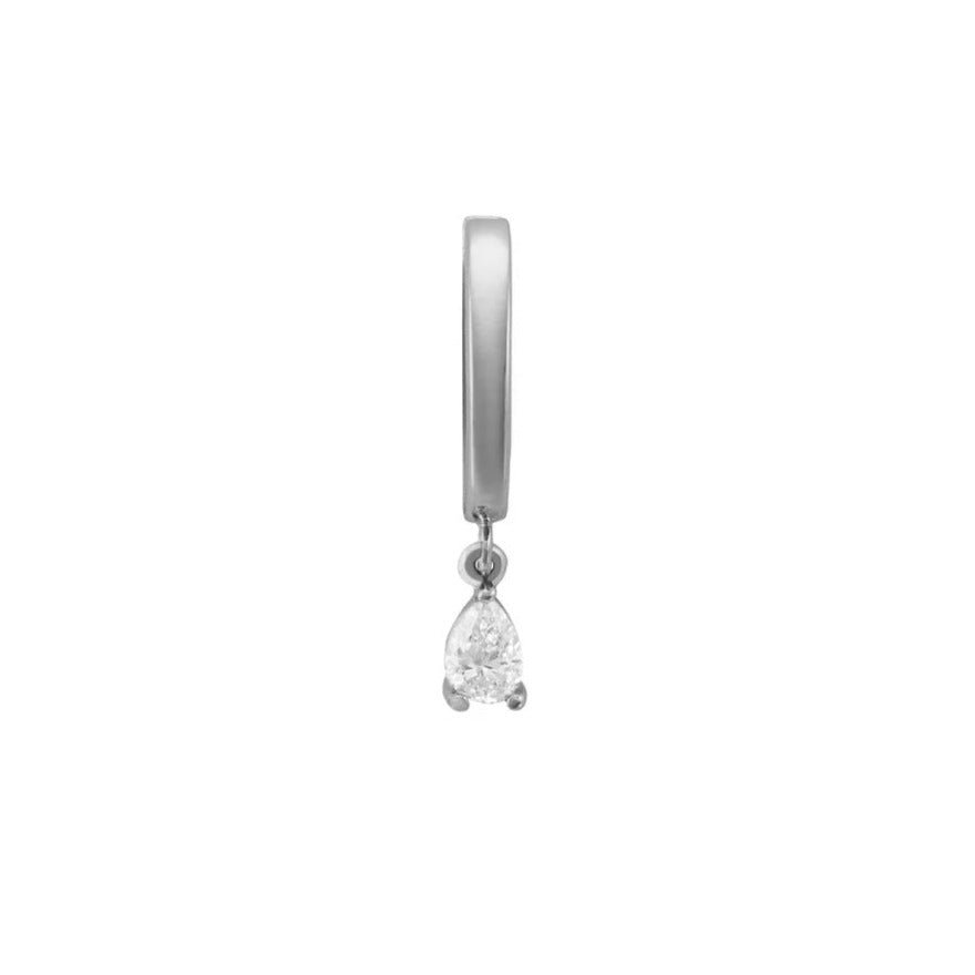 PLAIN HUGGIE Lab-Grown Diamond Pear Drop Earrings by Natkina