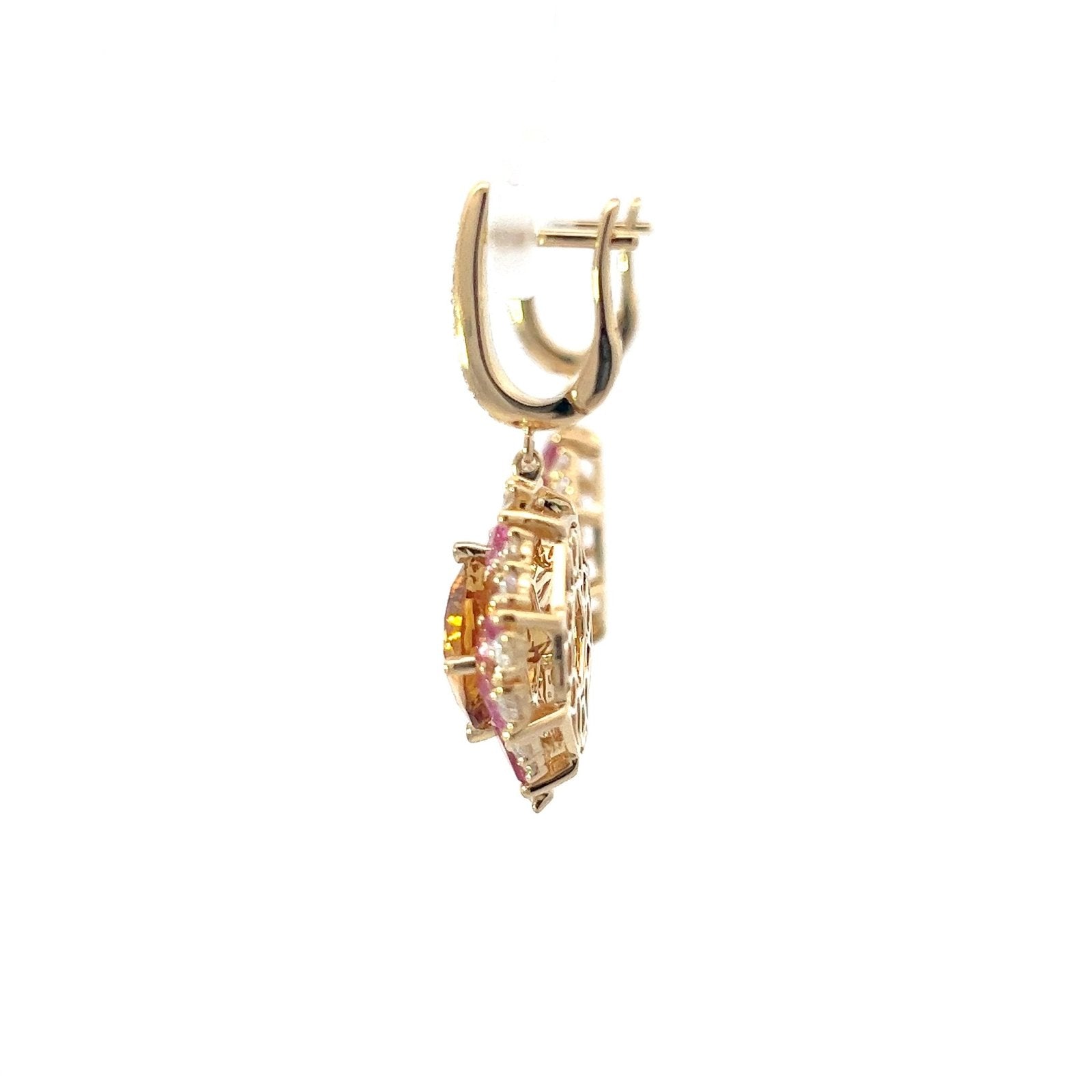 Posh Citrine Sapphires Diamond 18K Yellow Gold Exclusive Earrings by Natkina