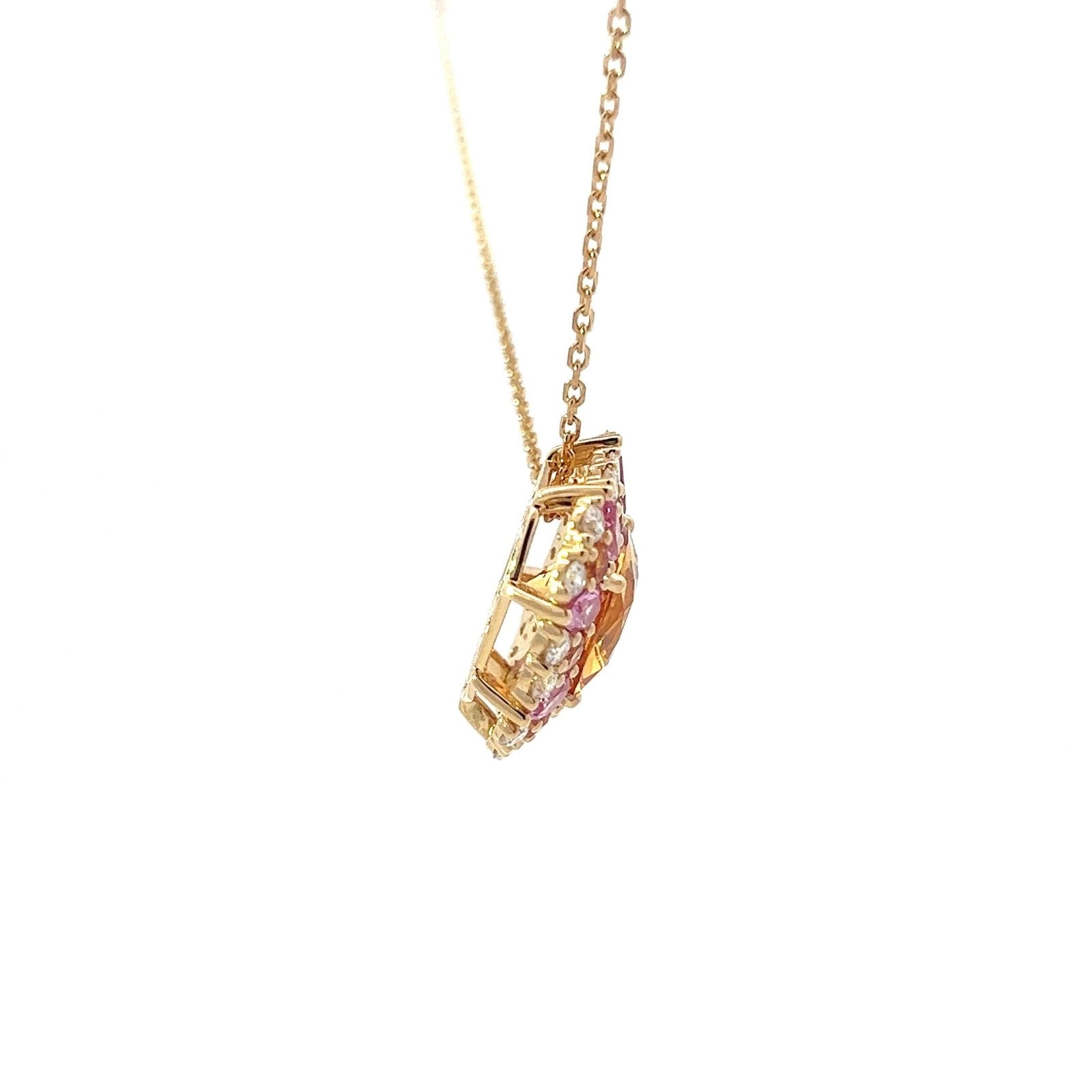Posh Citrine Sapphires Diamond 18K Yellow Gold Exclusive Necklace by Natkina