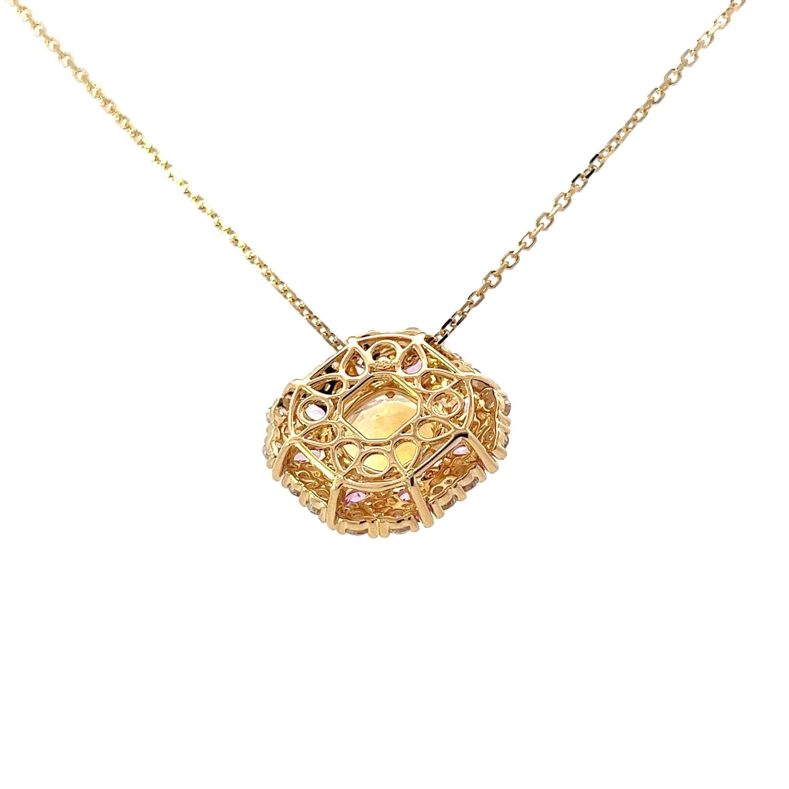Posh Citrine Sapphires Diamond 18K Yellow Gold Exclusive Necklace by Natkina