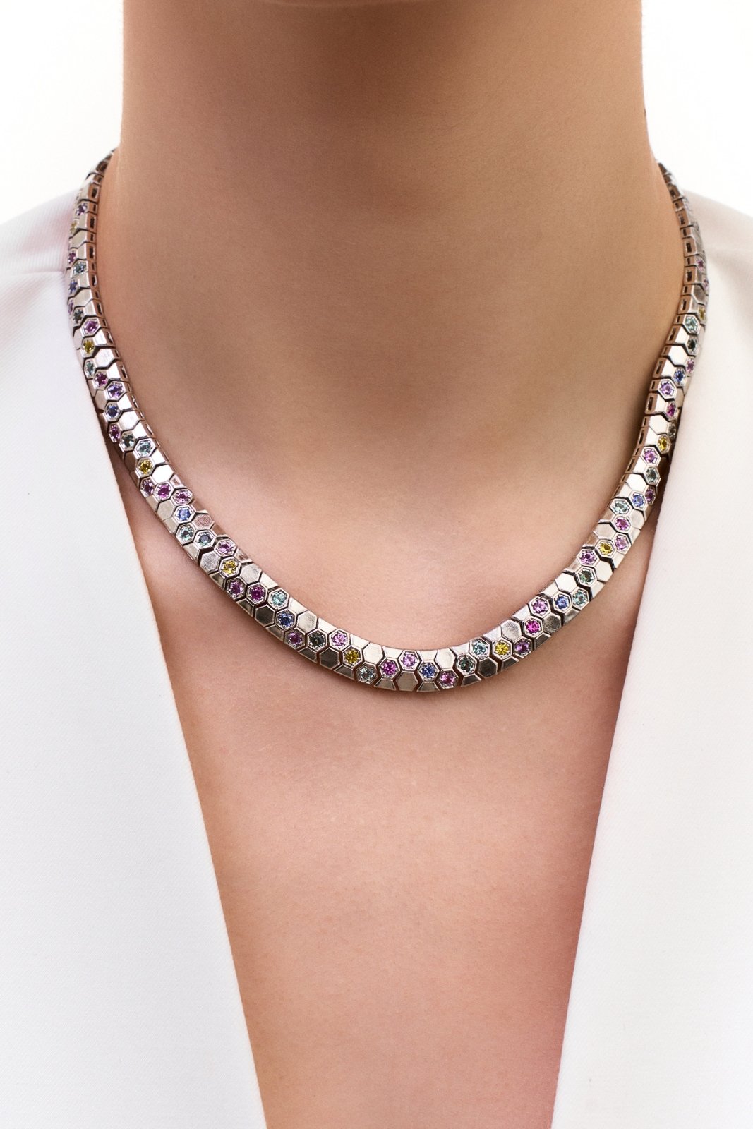 Rainbow Mosaic Necklace by Natkina