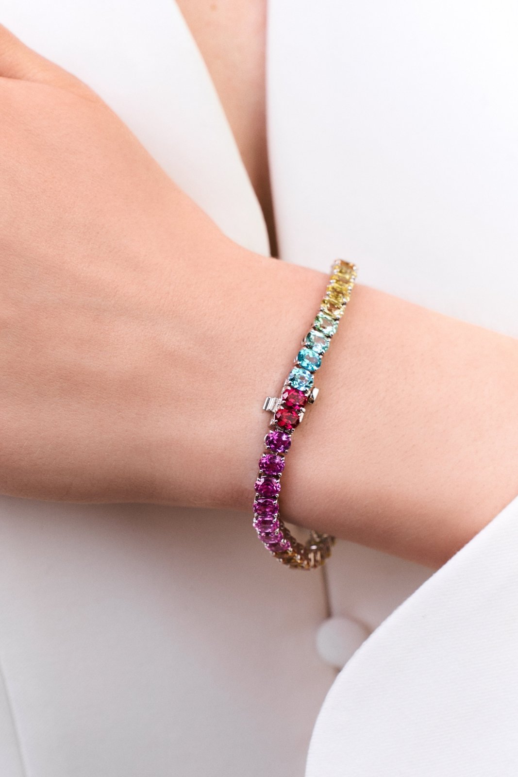 Round Rainbow Tennis Bracelet by Natkina