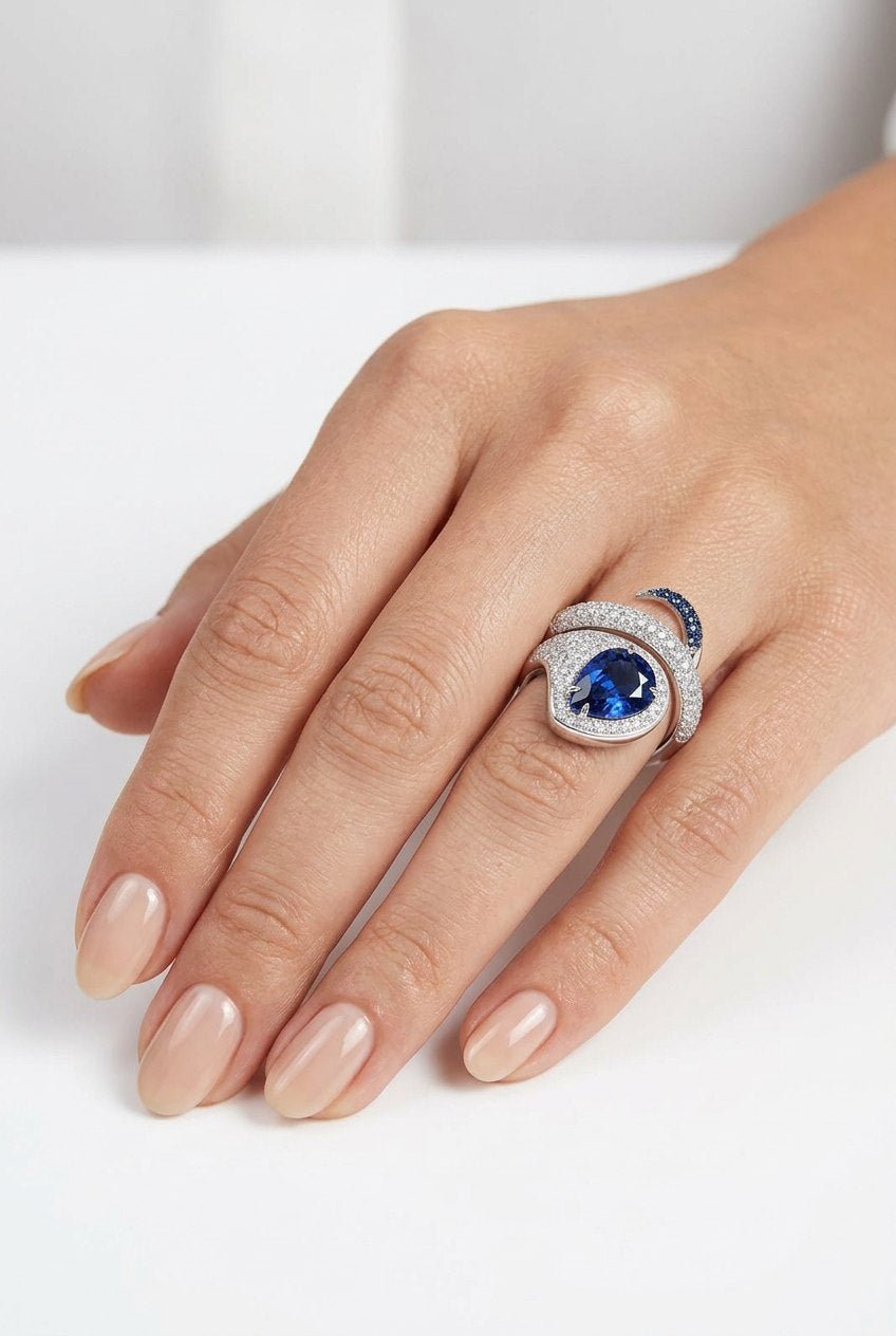 Royal Sapphire Pavé Ring by Natkina