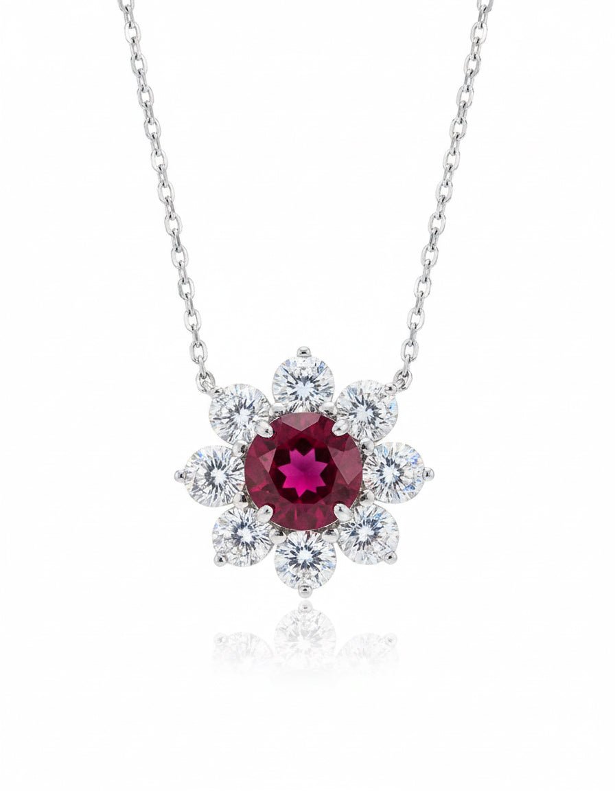 Ruby Silver Necklace by Natkina