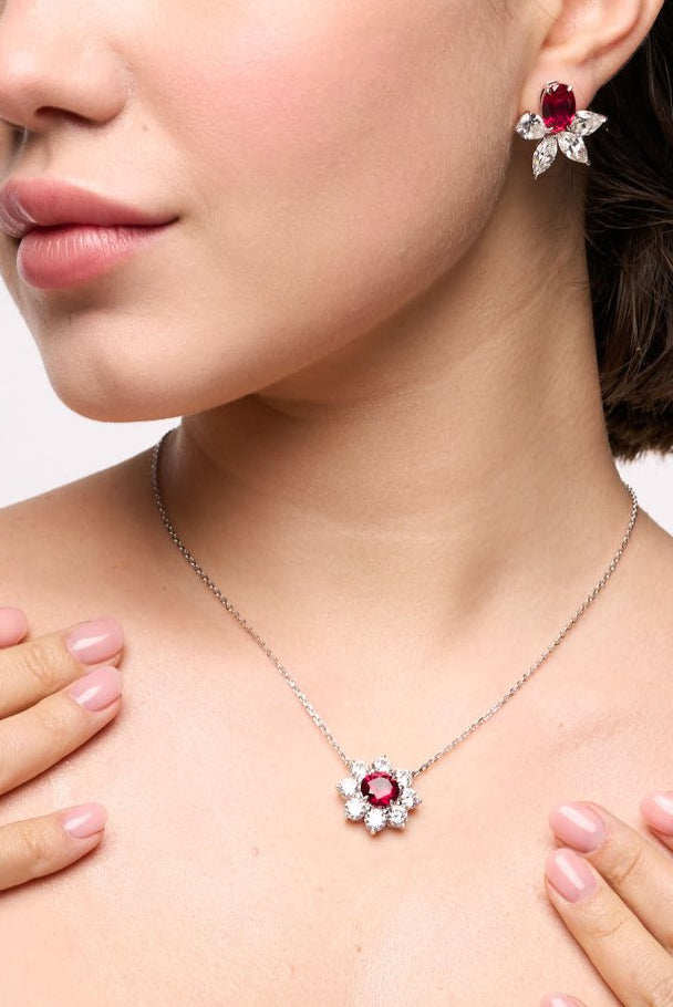 Ruby Silver Necklace by Natkina