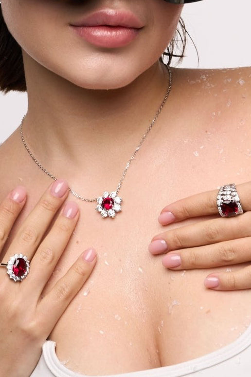 Ruby Silver Necklace by Natkina