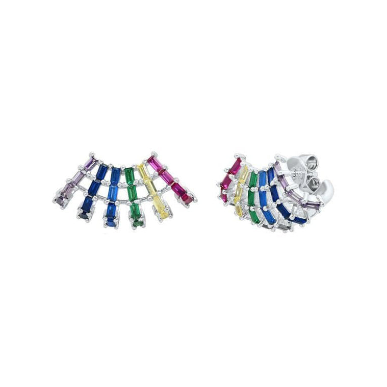Shell Rainbow Silver Earrings