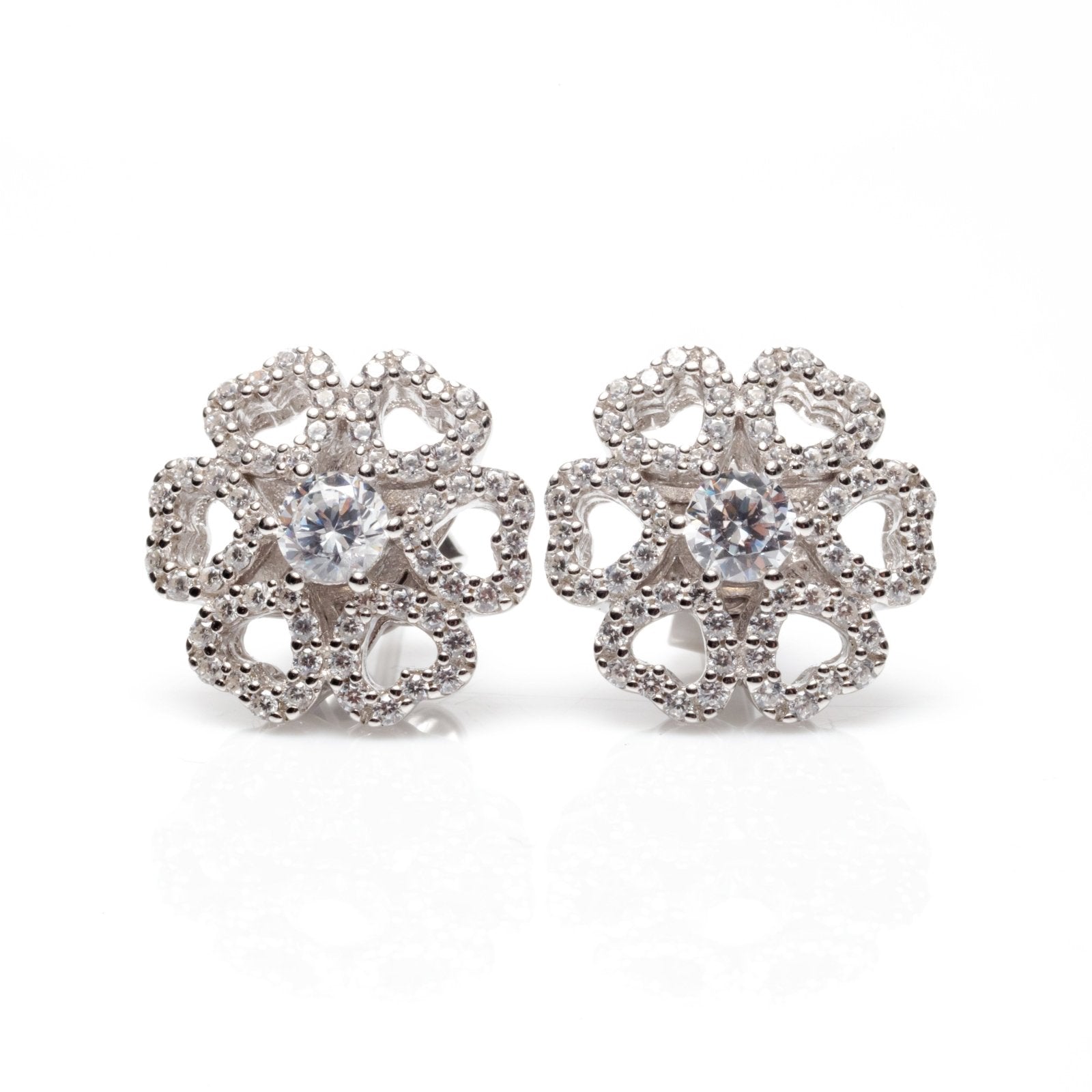 Silver Blooming Flower Earrings by Natkina