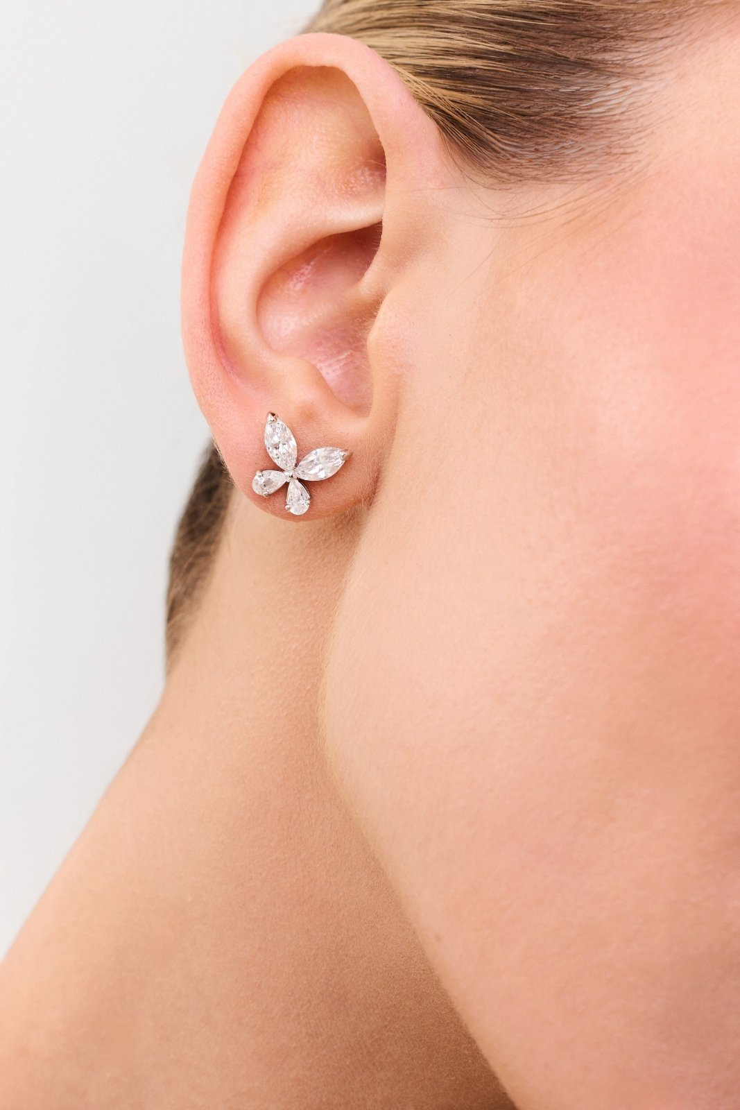 Silver Butterfly Earring by Natkina
