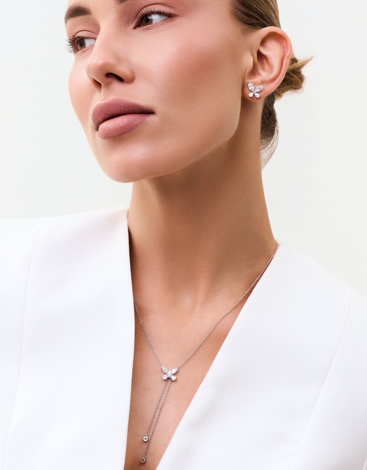 Silver Butterfly Necklace by Natkina