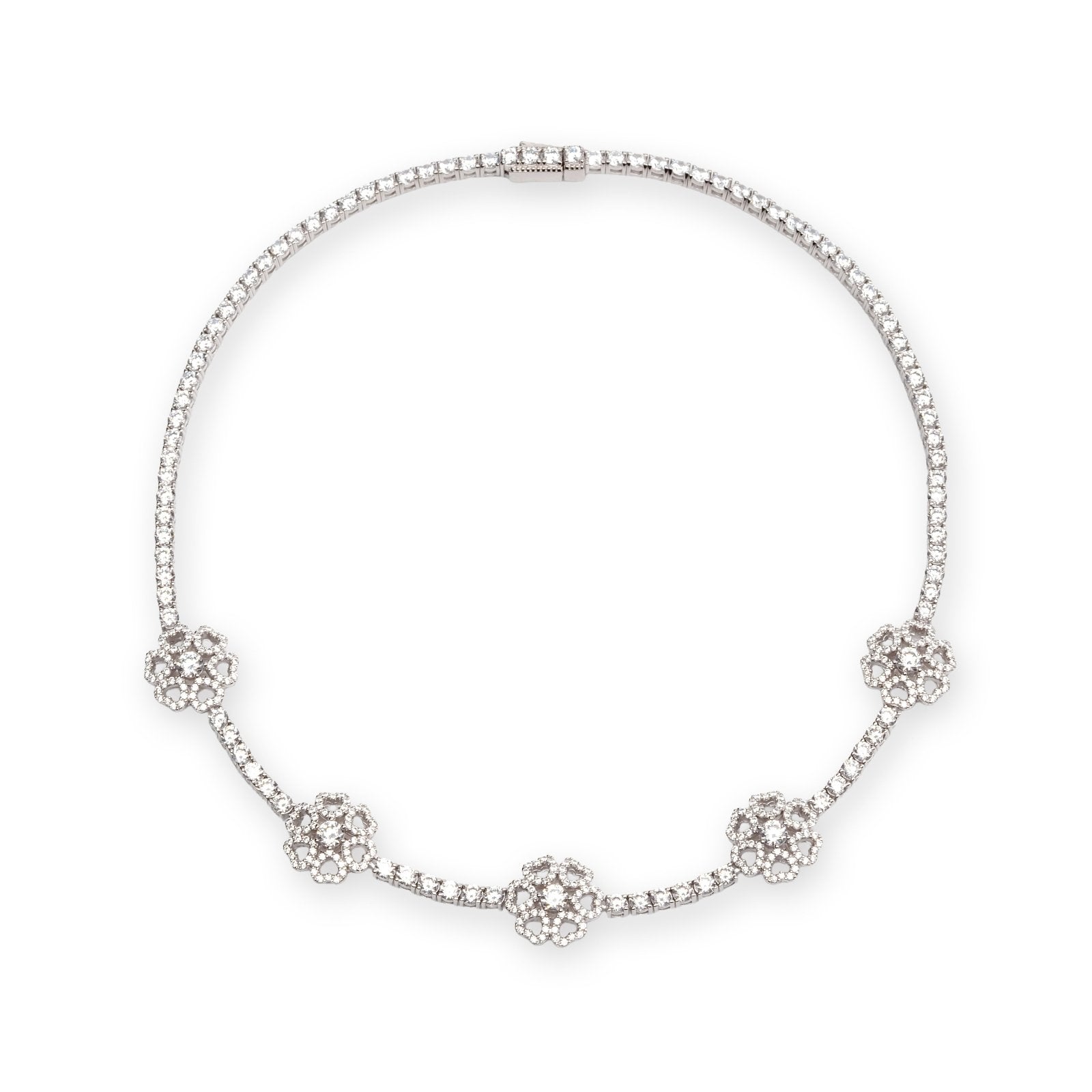 Silver Flower Choker by Natkina