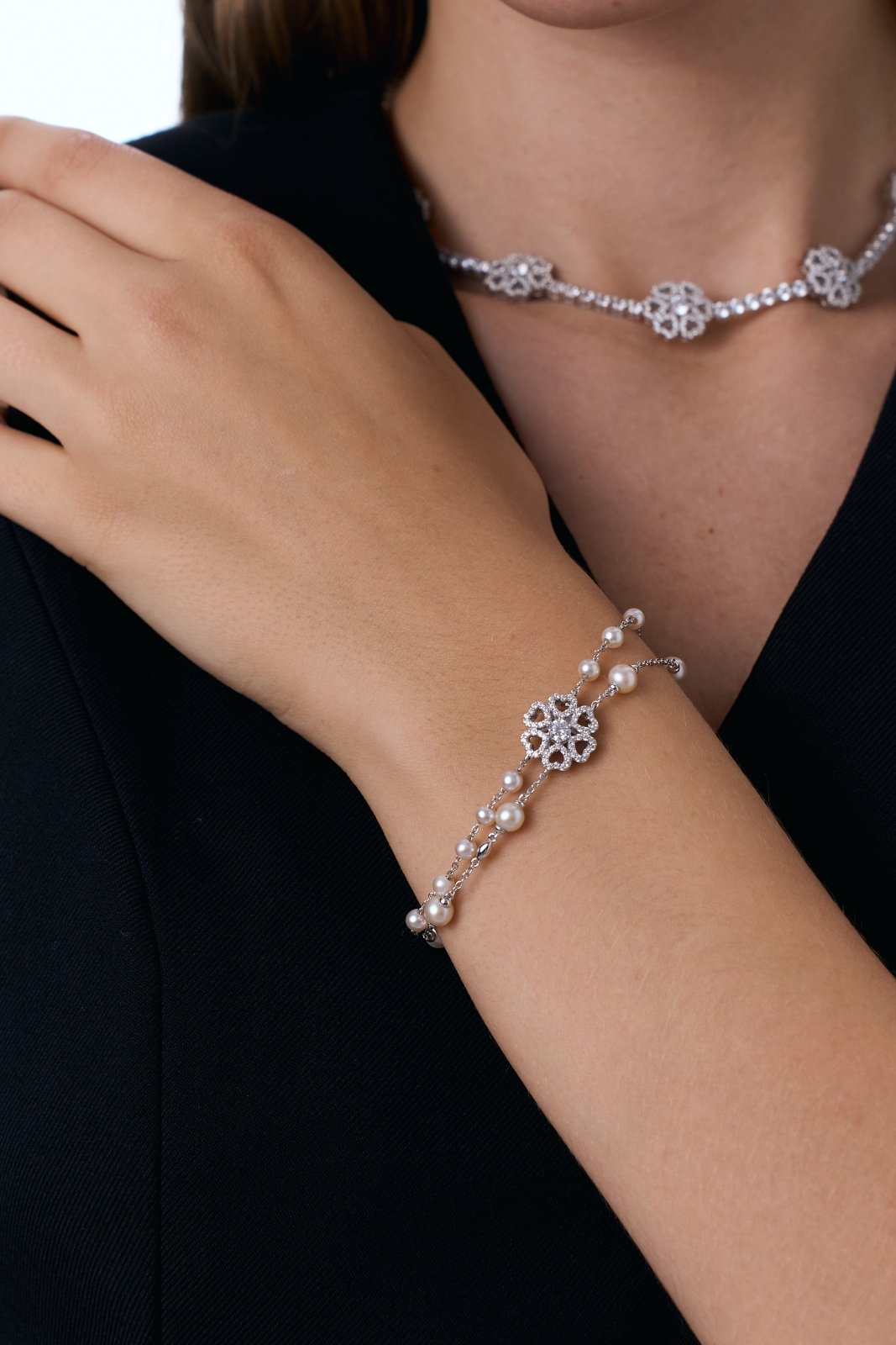 Silver Flower Choker by Natkina