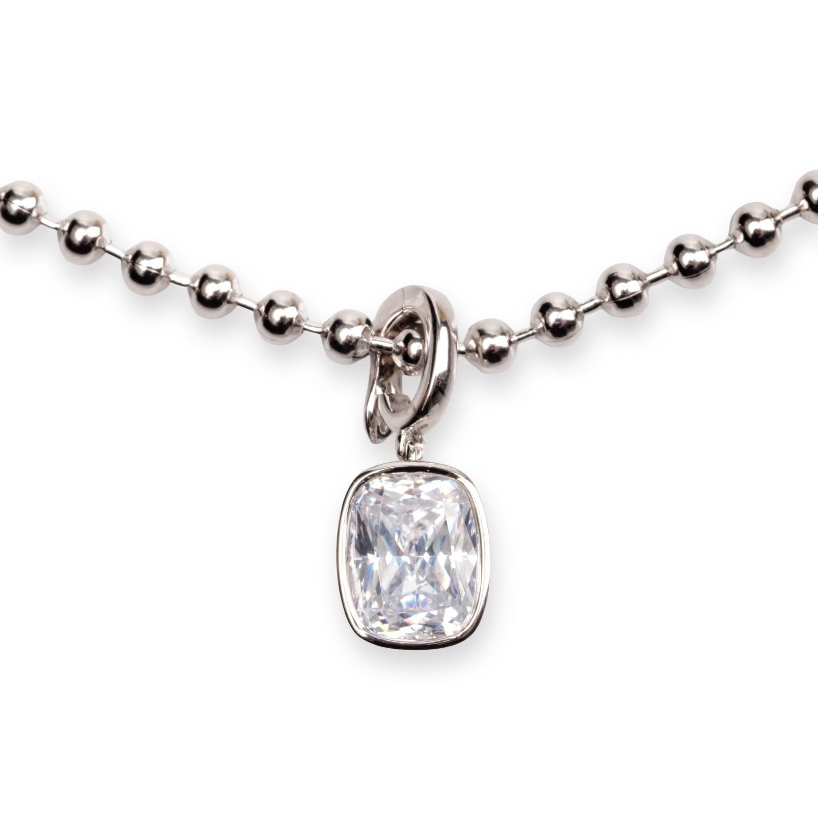 Silver Luminous Stone Necklace by Natkina