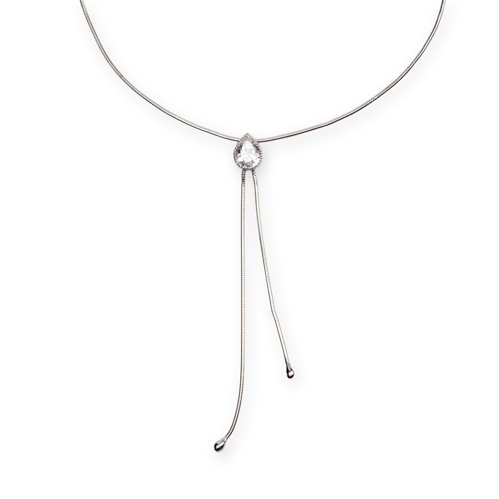 Silver Water Drop Necklace by Natkina