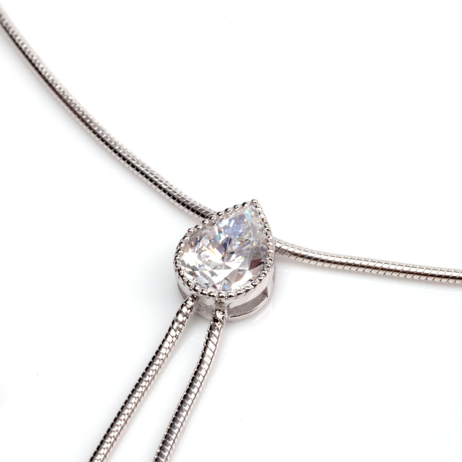 Silver Water Drop Necklace by Natkina