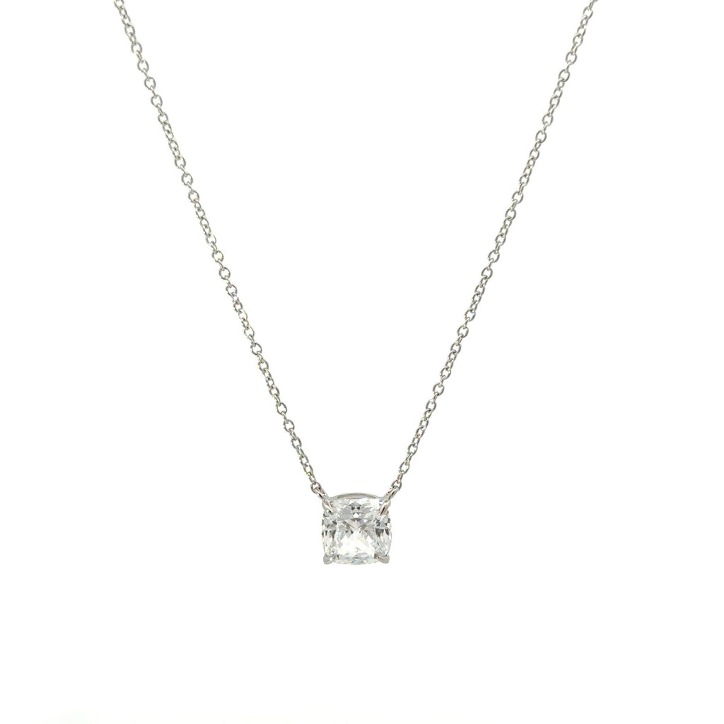 Single Cushion Cut 8 x 8 mm CZ Necklace