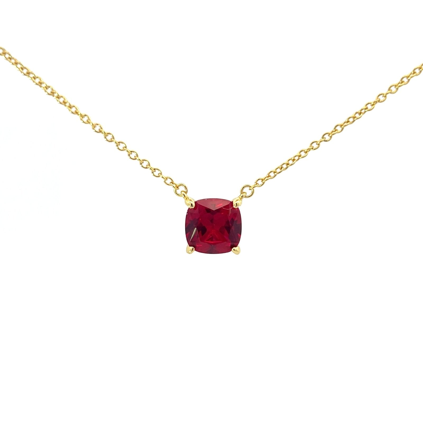 Single Cushion Cut 8 x 8 mm CZ Silver Necklace by Natkina
